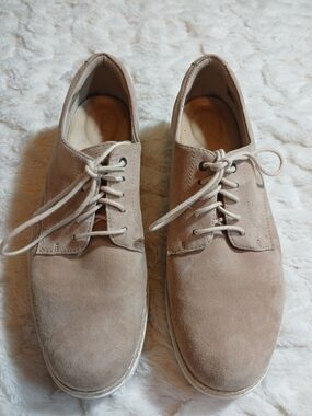 Clarks Teadale Rhea Womens Taupe Suede Lace Up Oxford Sneaker Size 9 M